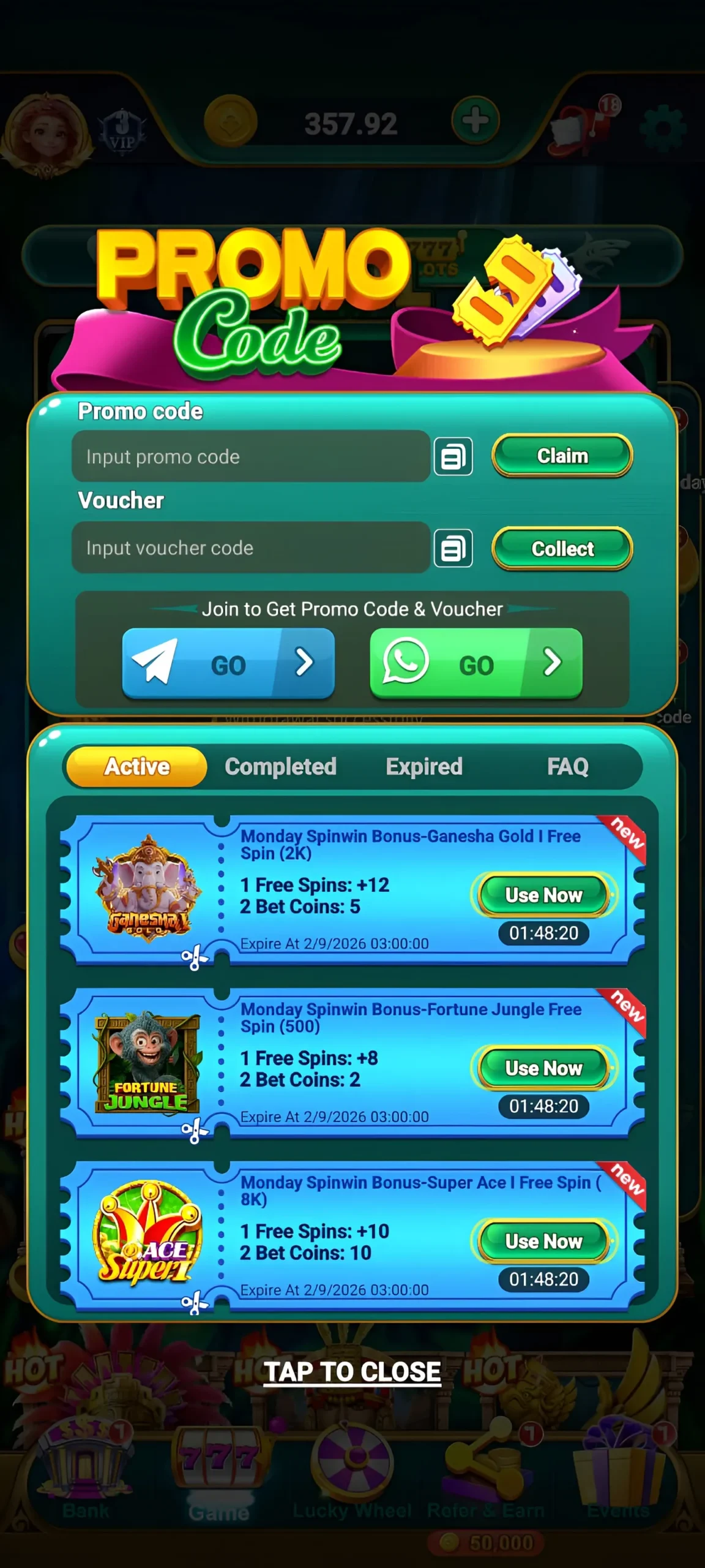 Promo Code Spinwinpk